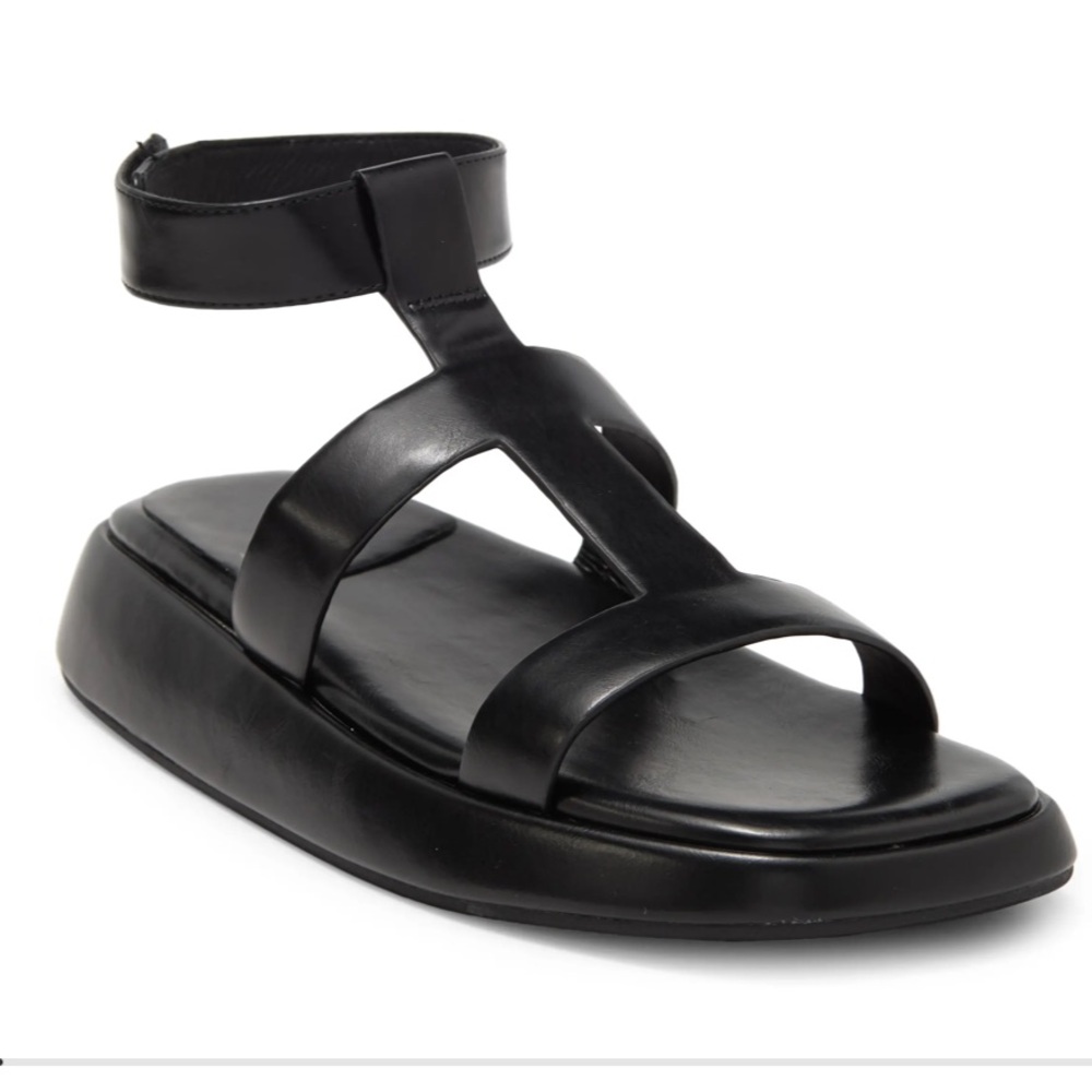 Jeffrey Campbell Bolo Ankle Strap Platform Sandal in Black